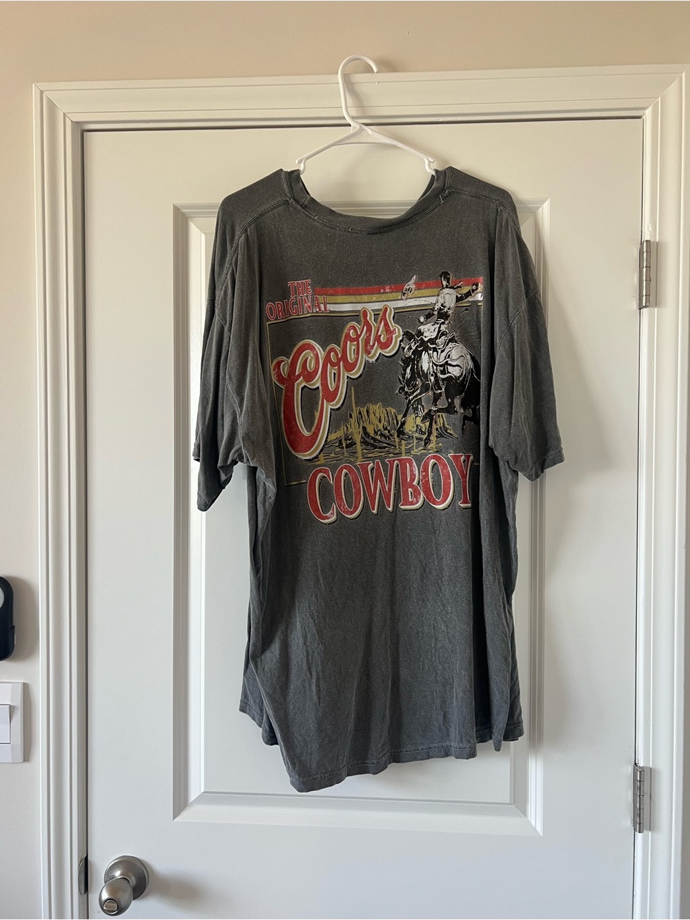 Comfort Colors Cowboy Graphic Short-Sleeve T-Shirt - Charcoal with Red Accent - Picture 2 of 3
